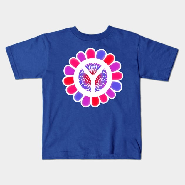 HIPPIE Lifestyle Peace Sign Flower Power Kids T-Shirt by SartorisArt1